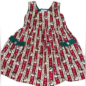 Vintage 90s Little Girls Handmade‎ Christmas "Let It Snow" Dress Size 3T